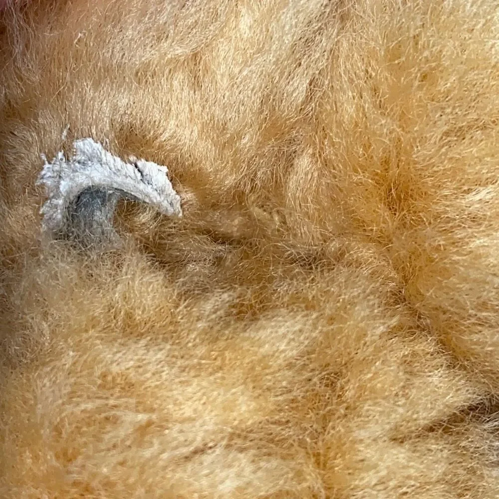 VTG Large 19in Teddy Bear 5 Jointed Humped Back Swivel Soft Real Sheepskin Fur